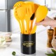 Silicone Kitchenware Set 8Pcs Kitchen Utensils Set Silica Gel Cooking Utensils Set Heat Resistant Kitchen Tools with Storage Barrel