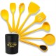 Silicone Kitchenware Set 8Pcs Kitchen Utensils Set Silica Gel Cooking Utensils Set Heat Resistant Kitchen Tools with Storage Barrel