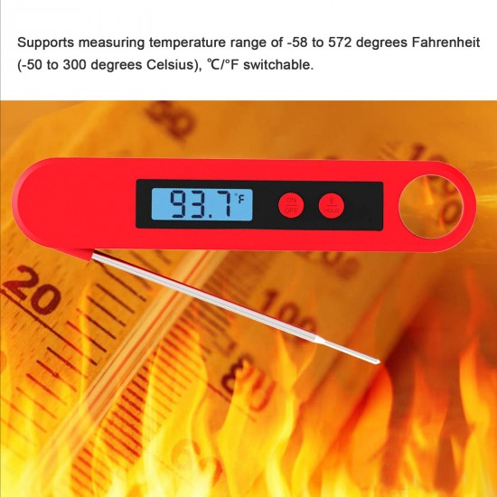 Meat Thermometer Food Thermometer Digital Instant Read Thermometer LCD Display with Backlight Waterproof Thermometer for Kitchen BBQ Grill Milk Water