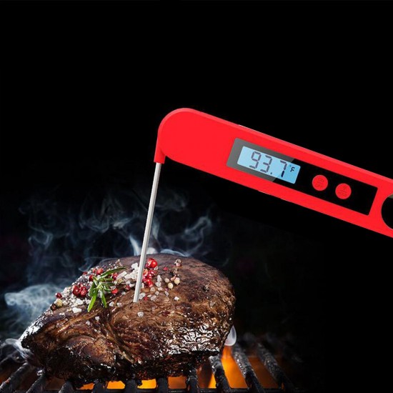 Meat Thermometer Food Thermometer Digital Instant Read Thermometer LCD Display with Backlight Waterproof Thermometer for Kitchen BBQ Grill Milk Water