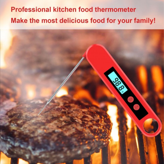 Meat Thermometer Food Thermometer Digital Instant Read Thermometer LCD Display with Backlight Waterproof Thermometer for Kitchen BBQ Grill Milk Water