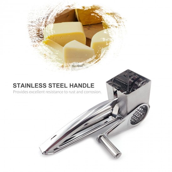 Manual Rotary Cheese Grater Stainless Steel Handheld Rotary Slicer Shredding Grinder for Grating Hard Cheese Chocolate Nuts Party Dessert Restaurant Kitchen Gadgets