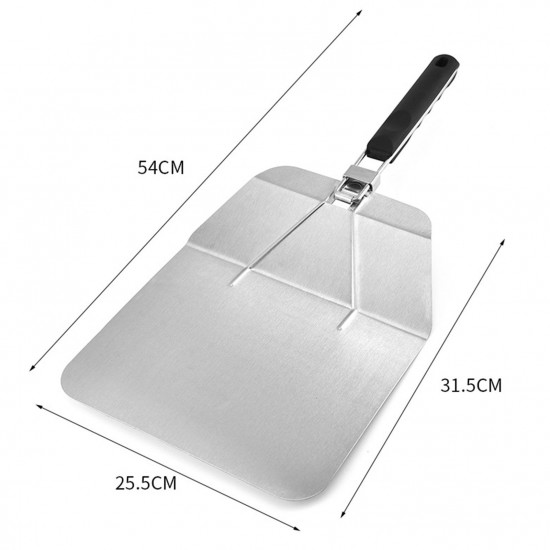 Stainless Steel Pizza Peel with Foldable Handle Pizza Spatula for Oven Pizza Paddle for Baking Homemade Pizza Bread