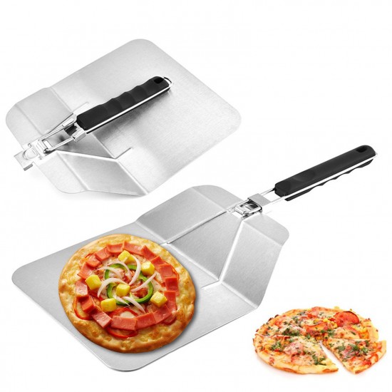 Stainless Steel Pizza Peel with Foldable Handle Pizza Spatula for Oven Pizza Paddle for Baking Homemade Pizza Bread