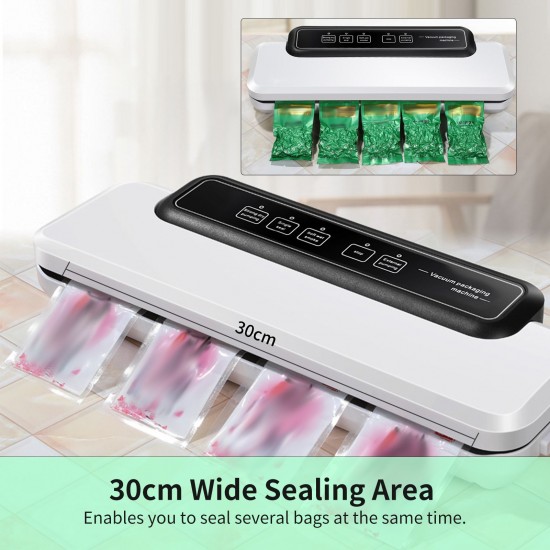 Vacuum Sealer Machine Compact Food Sealer Automatic Food Food Preservation Machine Dry & Wet Food Modes 10 Vacuum Bags