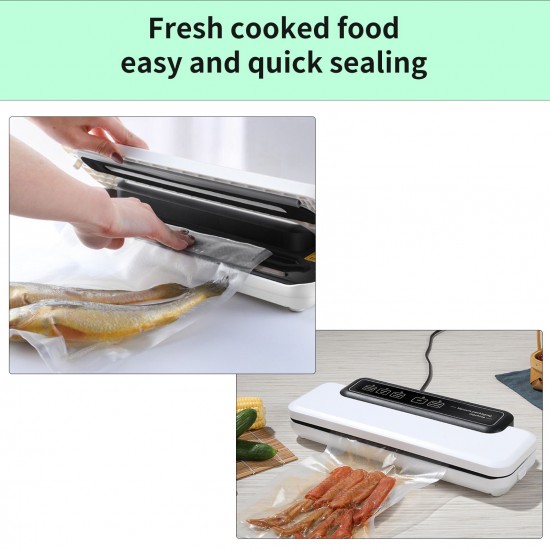 Vacuum Sealer Machine Compact Food Sealer Automatic Food Food Preservation Machine Dry & Wet Food Modes 10 Vacuum Bags