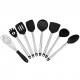 8PCS Silica Gel Kitchen Suit Stainless Steel Handle Kitchen Tool Suit For Non-Stick Pan Shovel And Spoon