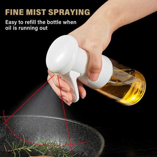 Plastic Oil Sprayer 200ml Oil Dispenser with Brushes Portable Refillable Spray Bottle for Vinegar Cooking Wine Soy Sauce Cooking Baking Grilling