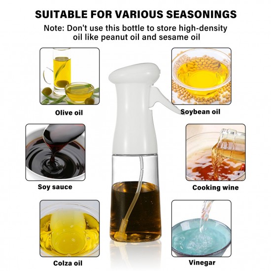 Plastic Oil Sprayer 200ml Oil Dispenser with Brushes Portable Refillable Spray Bottle for Vinegar Cooking Wine Soy Sauce Cooking Baking Grilling