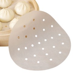 50 pcs Non-stick steamer paper disposable small steamed bun oil paper round steamed Non-stick Mini Steam Paper for Steamed  3.55 inch