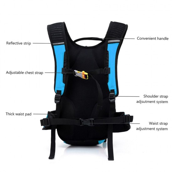 12L Waterproof Cycling Bicycle Bike Shoulder Backpack Ultralight Sport Outdoor Riding Travel Mountaineering Hydration Water Bag