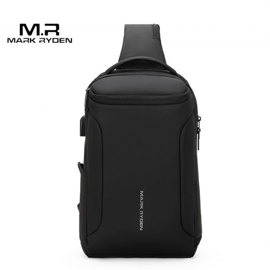 Mark Ryden Portable Fashion Business Leisure Anti-Theft Waterproof USB Charge Large Capacity Men Single-Shoulder Bag