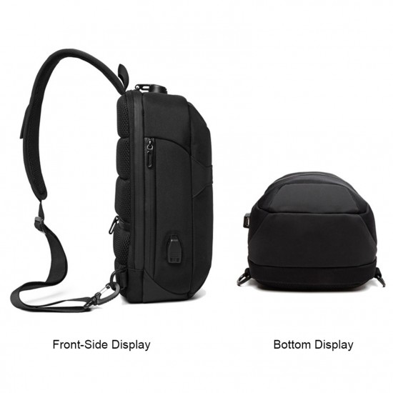 ozuko Portable Fashion Large Capacity Multi-Function Man Chest Bag Waterproof Anti-Theft USB Charge Port Chest Pack With Lock