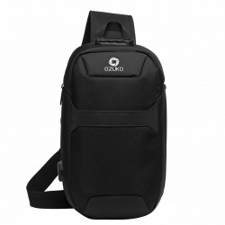 ozuko Portable Fashion Large Capacity Multi-Function Man Chest Bag Waterproof Anti-Theft USB Charge Port Chest Pack With Lock