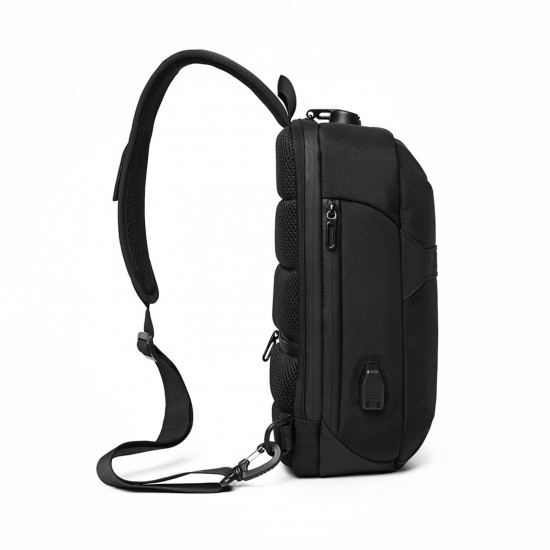 ozuko Portable Fashion Large Capacity Multi-Function Man Chest Bag Waterproof Anti-Theft USB Charge Port Chest Pack With Lock