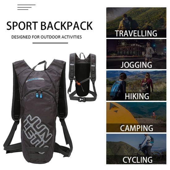 Hydration Pack Outdoor Compact Backpack for 2L Water Bladder Waterproof Multi Pockets Lightweight Cycling Running Hiking Rucksack