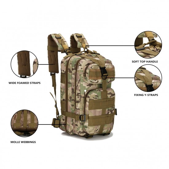 Outdoor Backpack Mountain Hiking Daypack Camouflage Large Capacity Multi Pockets Webbings Rucksacks