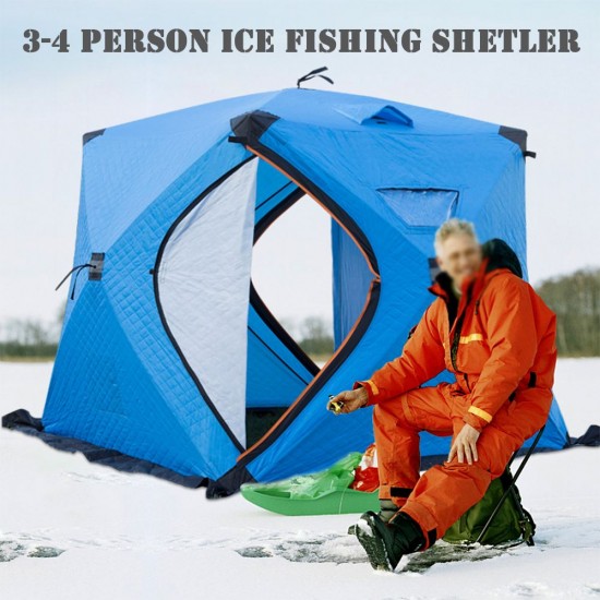 Portable Ice Fishing Shelter Easy Set-up Winter Fishing Tent Ice Fishing Tent  Waterproof &  Windproof