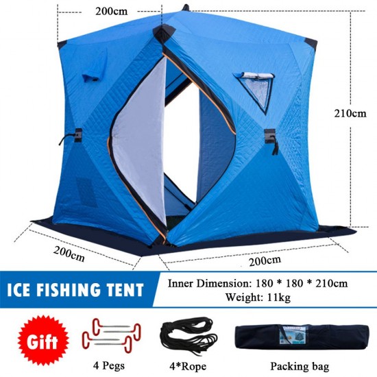 Portable Ice Fishing Shelter Easy Set-up Winter Fishing Tent Ice Fishing Tent  Waterproof &  Windproof