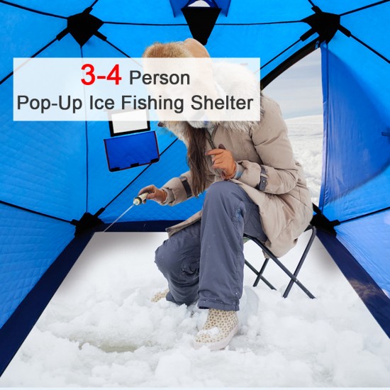 Portable Ice Fishing Shelter Easy Set-up Winter Fishing Tent Ice Fishing Tent  Waterproof &  Windproof