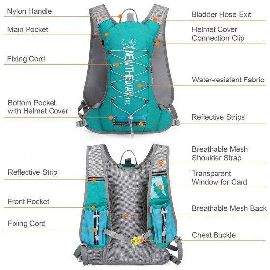 10L Insulated Hydration Backpack Vest Pack Cooler Bag for Running Cycling Camping Hiking Marathon