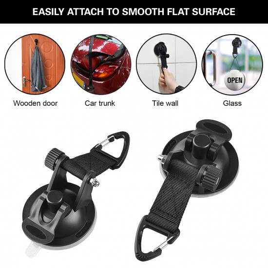 2pcs Suction Cup Securing Hook for Car Awning Tent Camping Tarp