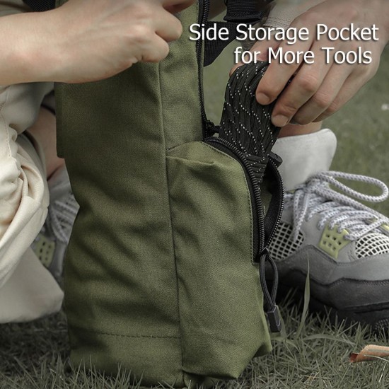 Portable Ourdoor Camping Tackle Storage Bag Wear Resistant Canvas Ground Nails Sling Bag Tackle Storage Pack