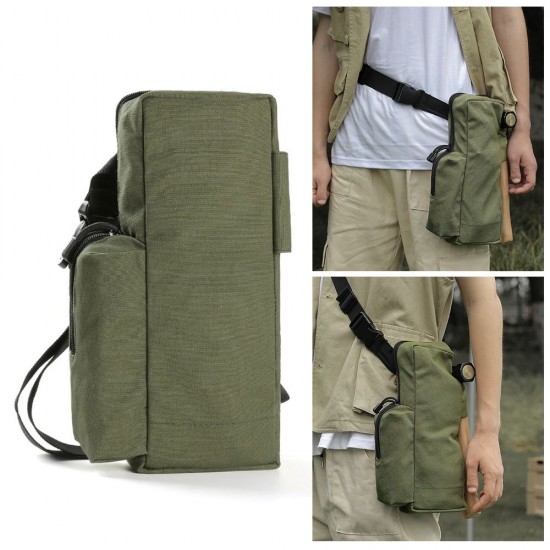 Portable Ourdoor Camping Tackle Storage Bag Wear Resistant Canvas Ground Nails Sling Bag Tackle Storage Pack