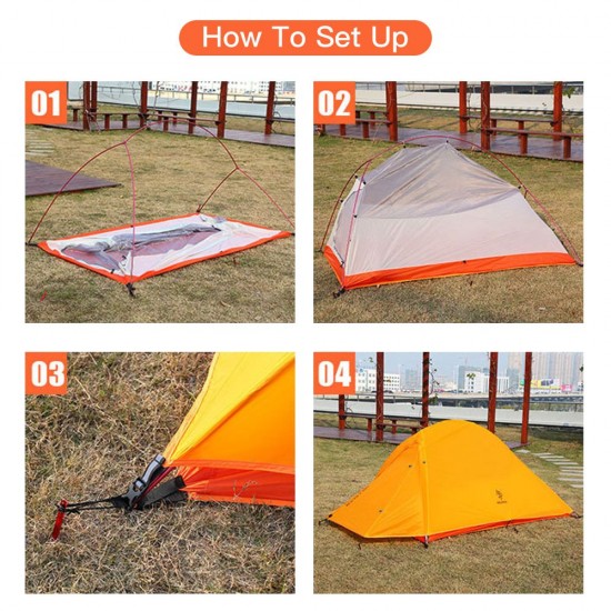 Double Layer Waterproof Ultralight Tent for Outdoor Backpacking Camping Hiking Fishing