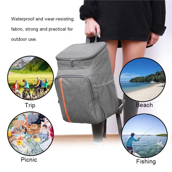 18L Large Capacity Leak Proof Lunch Backpack Thermal Large Picnic Cool and Warm Insulated Bag Outdoor Food and Beverage Storage Shoulder Bag