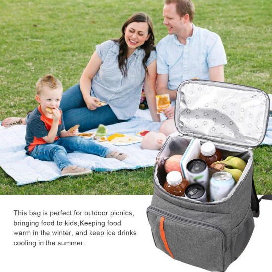 18L Large Capacity Leak Proof Lunch Backpack Thermal Large Picnic Cool and Warm Insulated Bag Outdoor Food and Beverage Storage Shoulder Bag