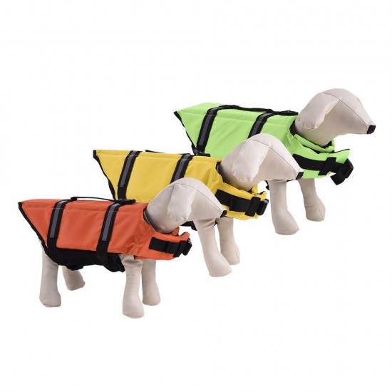 Pets Dog Life Jacket Buoyant Secure Float Vest Outdoor Water Swimming Safety Preserver Adjustable Reflecting Padding Clothing