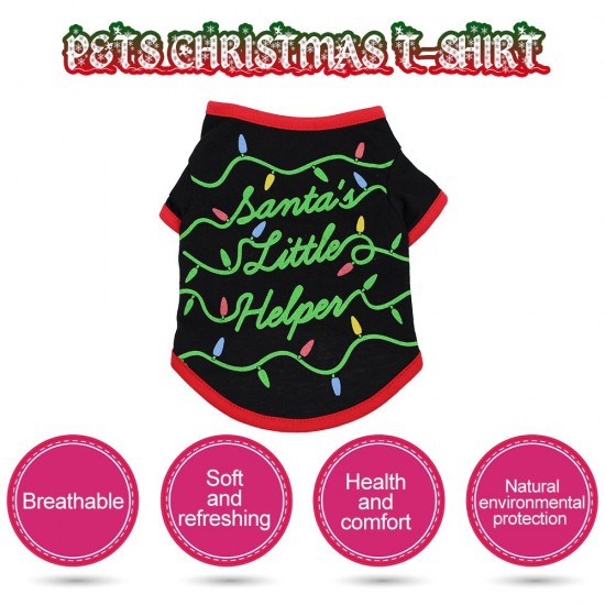 Pets Christmas T-Shirt for Dogs Christmas Pet Clothes Christmas Pet Costume Dog Shirt Dog T-Shirts