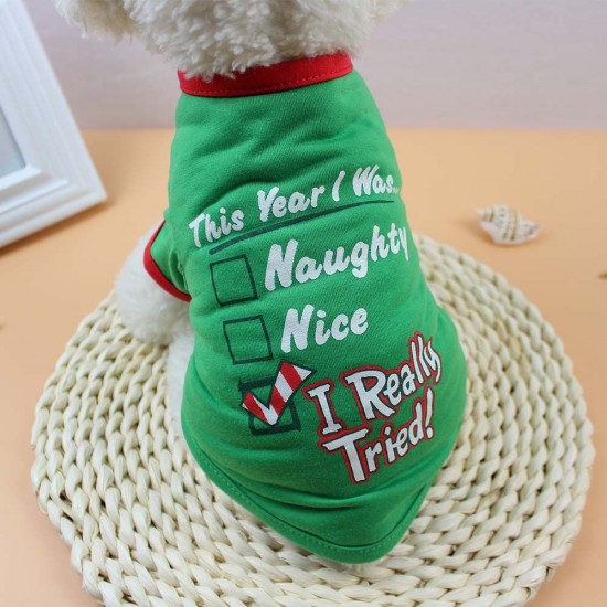 Dog shirt Dog Christmas T-shirt Pet T-shirt Dogs Christmas T-Shirt Summer Dog T-shirt Pet Dogs Clothing Christmas Dog Clothing Polyester T-shirt Puppy Costume