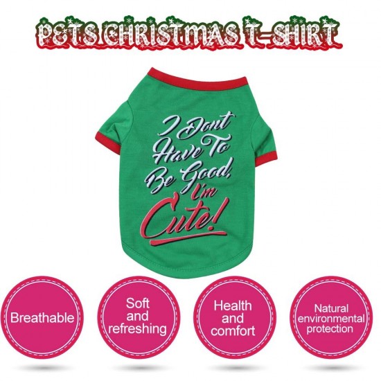 Dog shirt Dog Christmas T-shirt Pet T-shirt Dogs Christmas T-Shirt Summer Dog T-shirt Pet Dogs Clothing Christmas Dog Clothing Polyester T-shirt Puppy Costume