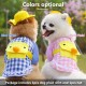 Dog Shirt Pet Plaid Shirts Pet Summer Clothes for Puppy Dogs Duck Cartoon Backpack with Yellow Hat