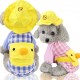 Dog Shirt Pet Plaid Shirts Pet Summer Clothes for Puppy Dogs Duck Cartoon Backpack with Yellow Hat