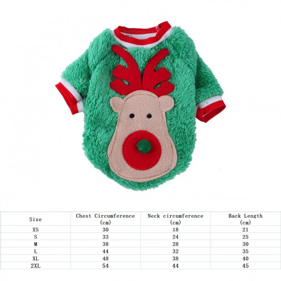 Christmas Dog Costume Xmas Pet Clothes Dog Elk Clothes Dog Coral Fleece Clothes