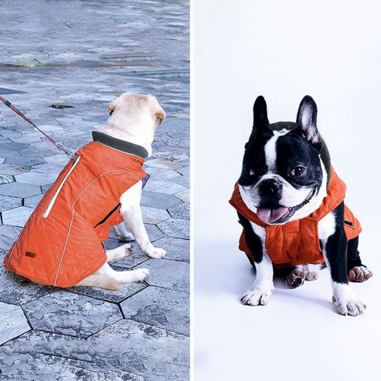 Dog Winter Jacket Padded Reflective Warm Quilted Outdoor Pet Vest