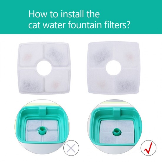 Cat Water Fountain Filters Replacement Filters for Cat Water Fountain 4PCS