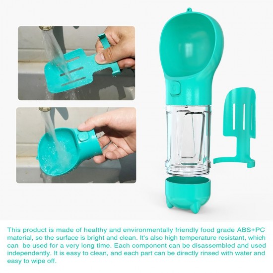 Dog Water Bottle for Walking Portable Pet Travel Water Dispenser Multi-Functional Water Cup with Poop Shovel