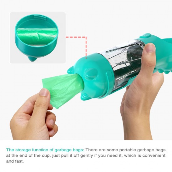 Dog Water Bottle for Walking Portable Pet Travel Water Dispenser Multi-Functional Water Cup with Poop Shovel