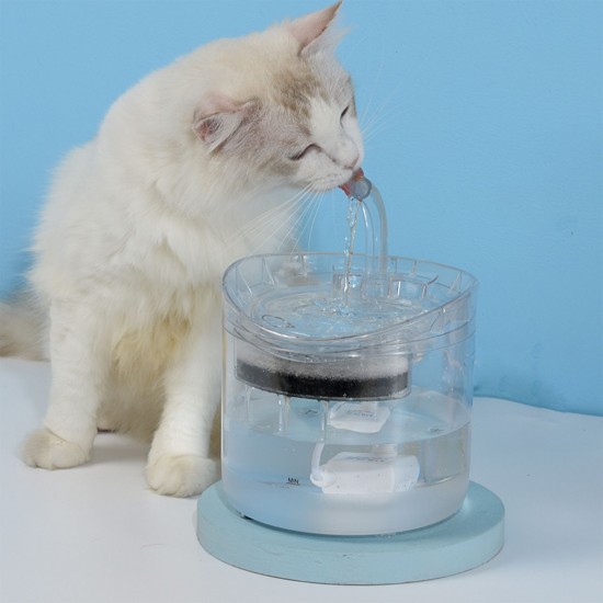 Cat Water Fountain Dog Water Dispenser 1.8L Super Quiet Automatic Pet Drinking Fountain with Faucet Transparent Design