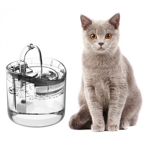 Cat Water Fountain Dog Water Dispenser 1.8L Super Quiet Automatic Pet Drinking Fountain with Faucet Transparent Design