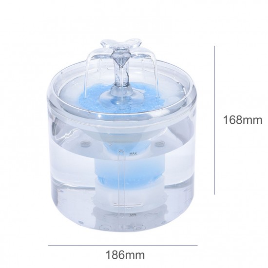 Cat Water Fountain 2.6L/88oz Pet Water Fountain Transparent Automatic Cat Water Dispenser Silent Drinking for Cats Dogs Multiple Pets