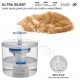 Cat Water Fountain 2.6L/88oz Pet Water Fountain Transparent Automatic Cat Water Dispenser Silent Drinking for Cats Dogs Multiple Pets