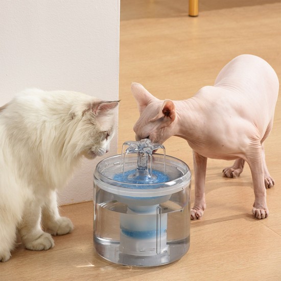 Cat Water Fountain 2.6L/88oz Pet Water Fountain Transparent Automatic Cat Water Dispenser Silent Drinking for Cats Dogs Multiple Pets