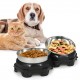 2PCS Elevated Pet Food Dish Raised Dog Bowl Detachable Washable 5.5 Inches Bowl Anti-slip Silione Mat Design for Home Daily Feeding Use