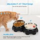 2PCS Elevated Pet Food Dish Raised Dog Bowl Detachable Washable 5.5 Inches Bowl Anti-slip Silione Mat Design for Home Daily Feeding Use