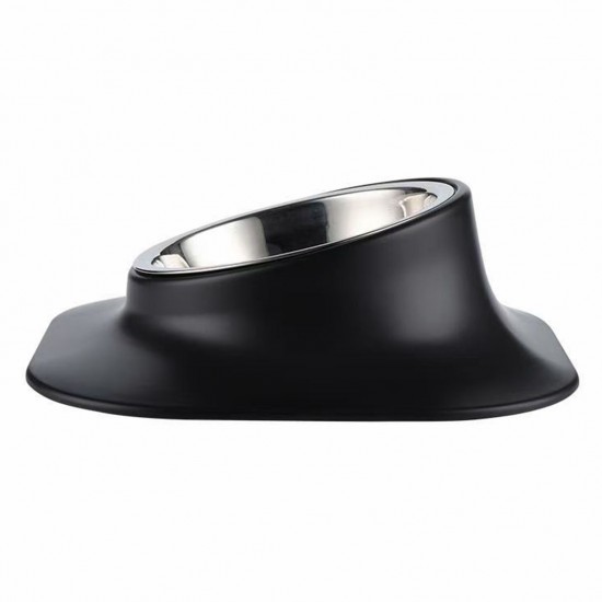 Stainless Steel Pet Bowl with Rubber Base, 15 Degree Tilt Raised Non-Slip Feeder for Small/Medium/Large Dogs, Perfect for Pet Feeding Bowls and Water Bowls